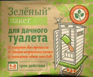 Доктор Робик зеленый пакет для дачного туалета 30 гр.  (112)
