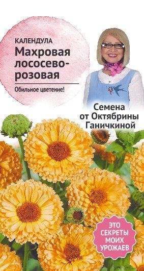 Календула Лососево-розовая махр. 0,1 гр. (семена от Ганичкиной)