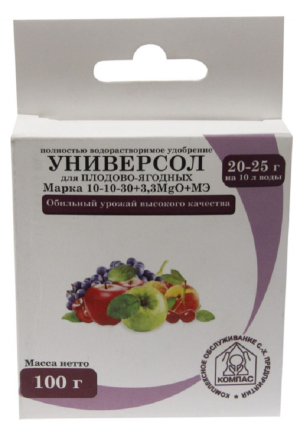 Универсол Плодово-ягодный 10-10-30+3,3MgО+мэ 100 гр.