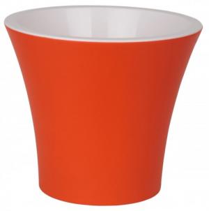 Горшок Сити 1,3 литра диаметр 15см. h13см. оранжево-белый с вкладкой  (С15-20)