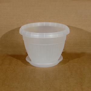 Горшок Флора  диаметр 17см.  1,6 литра прозрачный с поддоном  (5PL0279)